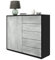Vladon Sideboard Ben V2, Made in Germany, Kommode mit 1 Tür und 5 Schubladen, Schwarz matt/Beton Oxid-Optik (79 x 74 x 36 cm)