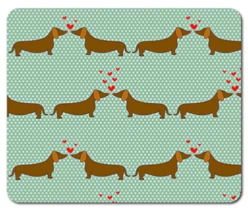Cute Dachshund Dogs Mouse Mat Pad - Sausage Dog Love Heart Gift Computer #13131