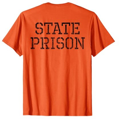Halloween Inmate Kostüm orange Shirt State Prison T-Shirt T-Shirt