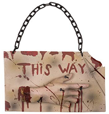 Boland 72233 - Horror Wegweiser This way, Kostüm-Accessoire, Halloween-Accessoire