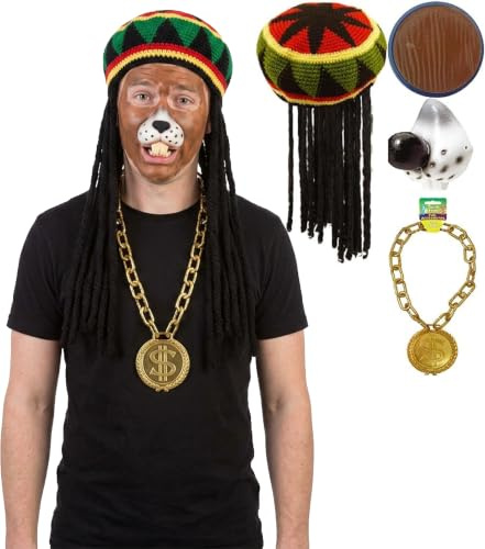 Mega_JumbleSale® Rastamouse Child TV Character Paint Nose Hat And Chain Birthday Book Day/Week Fancy Dress