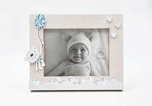 Mascagni Casa 8003426045732 - Cornice portafoto orizzontale in legno, 13 x 18 colori, multicolore