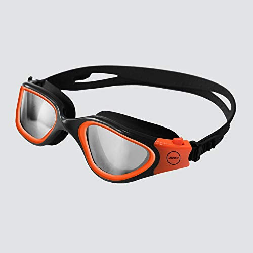ZONE3 Dampf-Schwimmbrille – Anti-Beschlag-behandelte Gläser und 100% UVA/UVB-Schutz für offenes Wasser und Pool, Unisex-Schwimmbrille, Photochromatisch, Schwarz/Neon-Orange