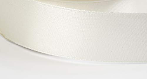 Jajasio Satinband 30 Yard-Rolle, 6mm breit, Auswahl aus 50 Farben/Farbe: 02 - Creme, Geschenkband, Schleifenband