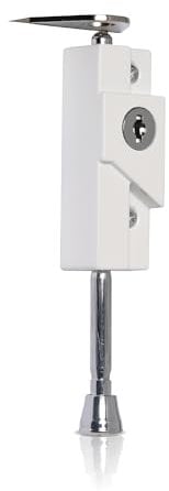 XFORT Cerradura de puerta blanca multiuso, seguridad con llave, universal con llave para uso interno y externo, garaje, cobertizo, suministrada con 2 llaves Blanco