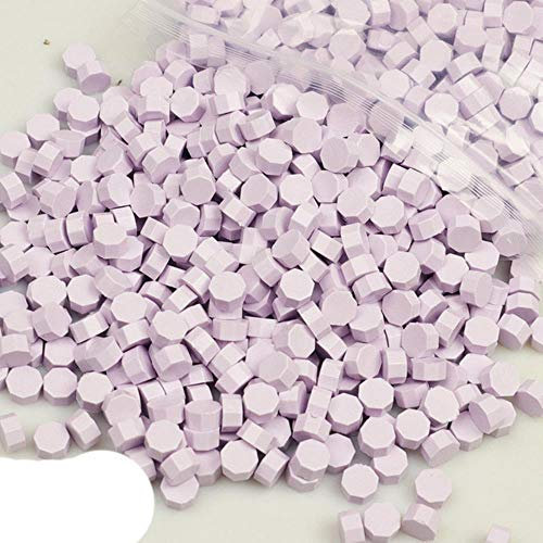 KKDIY 500g Achteck Versiegelungswachs Farbe Versiegelungsgranulat DIY Geschenkbox Hochzeitseinladung Büro Traubenweinflasche Siegelwachs 1450pcs-Taro Lila