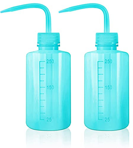 Oubest Squeeze Waschflasche Sukkulenten Bewässerung Flasche Blau Wasser Spritzen Bewässerung Flasche Squeeze Sprinkling Can Kunststoff Waschen Pflanze Flasche 250ml 2pc