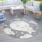 Paco Home Kinderteppich Kinderzimmer Outdoorteppich Rund Spielteppich 3D Effekt Mond Grau, Grösse:Ø 200 cm Rund