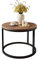lukmebel Couchtisch CIRI, 60x60x42cm, rund, schwarz und Stirlingeiche