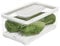 iDesign ID Fresh Nevera con Tapa, Recipiente hermético Grande para Frutas y Verduras con regulación de Aire, Organizador de plástico, Transparente/Blanco/Verde, 31.75/19.05/14.22 cm