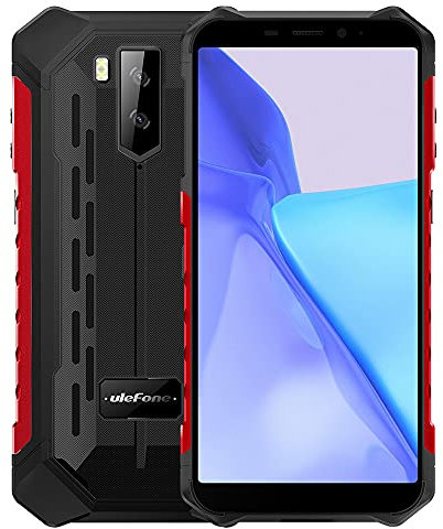 Ulefone Armor X9 Pro- Android 11 4G Téléphone Incassable, 4Go+64Go, 5,5 IP68 Robuste Smartphone Débloqué, Double SIM, Triple Caméra 13MP, Batterie 5000mAh, Déverrouillage du Visage, GPS NFC Rouge