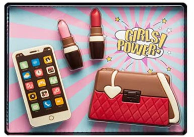 Weibler Confiserie Astuccio con Set Borsa, Rossetti, Cellulare in Cioccolato al Latte | Borsa in Cioccolato | Cellulare di Cioccolato al Latte - 135 Grammi