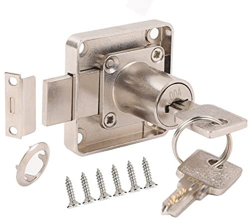 YOUTU® Möbelschloß Zylinder-Möbelschloss 22mm Schrankschloss Schloß Schrank Set, Schlosskörper Aus Druckguss-Edelstahl, Hlüssel aus reinem Kupfer. (Unterschiedliche Schlüssel 22mm)