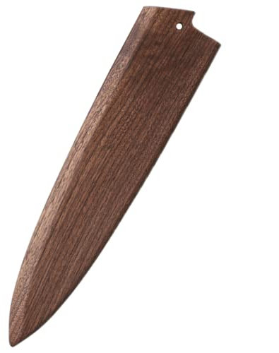 Aibote Hecho a mano natural de madera de nogal negro Chef cuchillos funda magnética cuchillo caso titular protector cubierta de madera (B, 8 pulgadas)