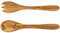 HOFMEISTER® Lot de 2 couverts à salade en bois d'olivier antibactérien, durable, grain unique, fourchette à salade, cuillère à salade, 30 x 6 x 2 cm (1 pièce)