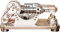 Motor Stirling de aire caliente de 2 cilindros con LED colorido, generador de motor (M14-22-D plateado)