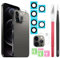 YHX-OU For iPhone 12 Pro Max Rear Camera Glass Lens [2 Pieces] with Tweezers + 2 Pieces Camera Tempered Glass + Installation Tool