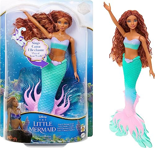 Mattel Disney La Petite Sirène Sing & Dream Ariel Fashion Doll avec Queue Signature, Jouets inspirés du Film, HMX22