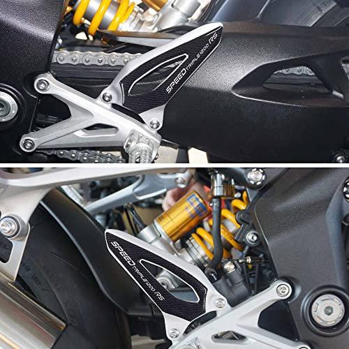 labelbike - 3D Aufkleber Fersenpolster Fußrasten Fußrasten Motorräder kompatibel mit Triumph Speed Triple 1200 RS 2021-2023