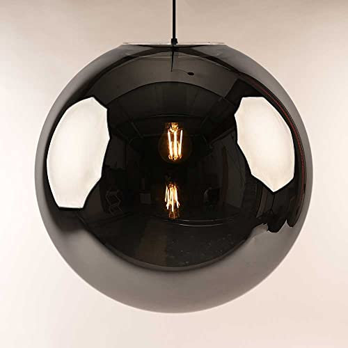 s.luce Orb Glaskugel Hängeleuchte Hängelampe Pendellampe Pendelleuchte Glaslampe, Farbe Schwarz/Rauch, Größe Ø 40cm