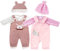 ZWOOS Puppenkleidung für Babypuppen 35-43 cm, süßes Outfit mit Hut kompatibel mit New Born Baby Puppen, Geschenke für Mädchen, Kinder, 2er-Pack