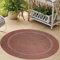 HomebyHome Waschbarer In & Outdoor Teppich Wetterfest 160 cm Rund Rot - Balkon Teppich Wasserfest - Teppich Küche 160 cm Rund Bordüre Design Camping Garten Terasse