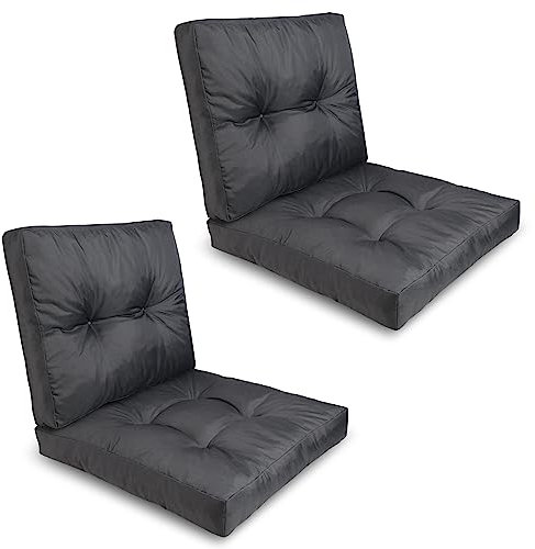 King Matratzen Sitzkissen Kissen Polster Auflage - Premium Wasserdicht Rückenkissen Loungekissen Bodenkissen Rattan Viele Größen (4er Set (S) GRAU)