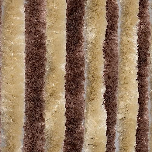 Moritz Flauschvorhang aus Chenille 90 x 200 cm braun beige Türvorhang als Fliegenschutz Insektenschutz für Camping Wohnwagen