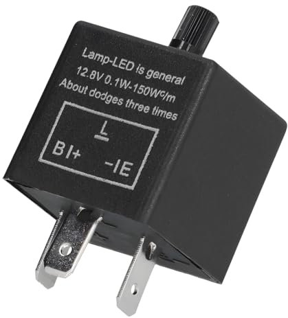 CGEAMDY Motorrad Blinker Einstellbar Blinker, 3-Pin-Blinker-Relais, Elektronisches LED-Blinkerrelais 12V 3-Polig, Blinkrelais Für LED-Blinker Elektronisch(CF13)