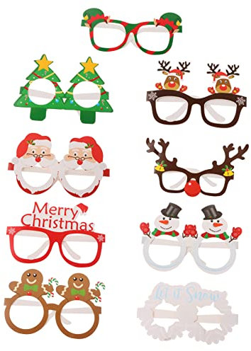Abaodam 9St 3D-Brille aus Papier Winter Brille Spielzeug Spielzeuge Gläser Weihnachtspapier Weihnachtsbrille Requisiten Partybrille Kuchen Geschenk Sonnenbrille Brillengestelle Partybedarf