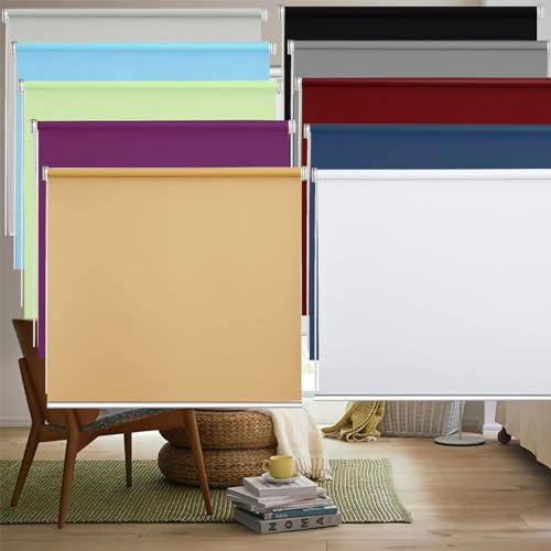 Roller Blinds Roller Blind 90 x 220 cm Thermal Insulated,UV Protection, Roller Window Blind with Install Accessories for Window and Door, Black