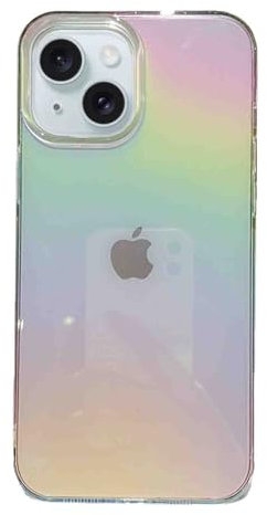 Asgens Laser Case Compatible with iPhone 15 6.1 inch, Rainbow Laser Iridescent Bling Glitter Luxury Case Slim TPU and Hard PC Shockproof Protective Cover for iPhone 15 6.1 Girls Women