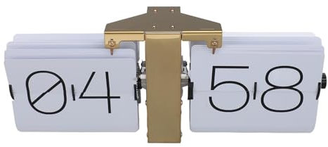 Sxhlseller Große Klapp-Schreibtischuhr, Vintage-Digital-Klappuhr mit Knopfverstellung, 24-Stunden-Anzeige, Automatisches Umblättern der Mechanischen Uhr, Batteriebetrieben, für Büro- und