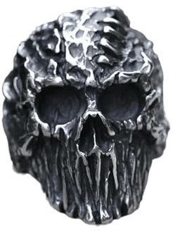 LAYCHEN Gothic Punk Satanic Devil Skull Ring Steampunk Herren Ring Hiphop Motorrad Rock Biker Schmuck Vintage