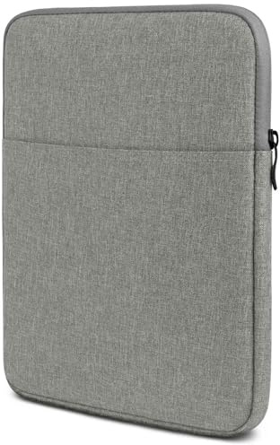 moex Tablet Hülle für Samsung Galaxy Tab S3 Tasche mit Reißverschluss und Fach für Zubehör, Nylon Stoff Sleeve weich Gepolstert, Schutzhülle Minimalistisch Dash Case, Grau