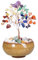 Jovivi Bibelot Arbre de Vie Décoration 7 Chakra Pierre Naturelle Reiki Feng Shui Figurine avec Base Bol de Céramique Guérison Équilibre Ornement Cadeau pour MamanFête de Mère Anniversaire