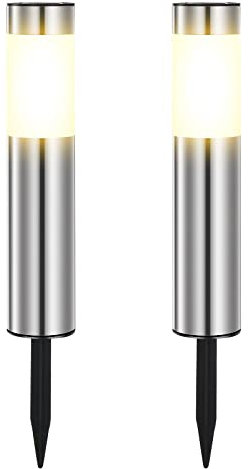Heinstian Luces Solares LED Exterior Jardin, Luz Solar Exterior Jardin Impermeable, AmarillaCálida Lamparas Solares Exterior Jardin con Interruptor para Pasarela, Patio, Césped, Suelo (2 Piezas)