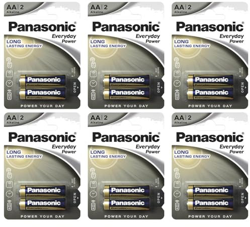 PANASONIC Confezione da 6 blister da 2 batterie alcaline Everyday Power Silver AA-LR6 1,5 V
