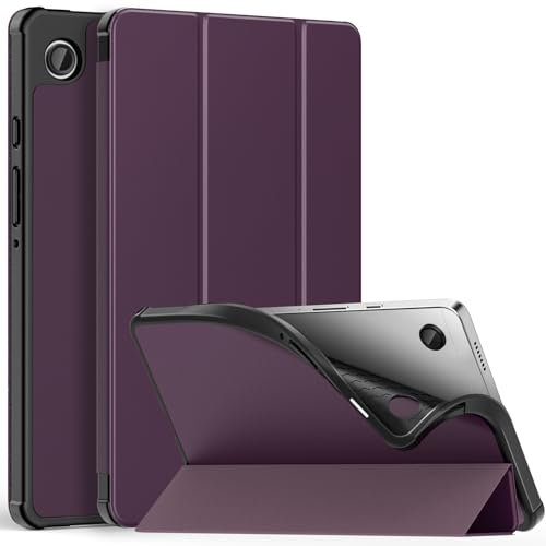 MoKo Funda para Galaxy Tab A9 8,7 Pulgadas 2023 (SM-X110/X115/X117), Funda Ultradelgada Inteligente con Soporte Tríptico Carcasa TPU para Samsung Galaxy Tab A9 8,7 2023 Tableta, Morado Oscuro