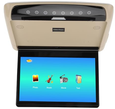 Car Overhead Player, 11.6 Inch 1080P IPS Screen 170 Deg Opening Angle Car Overhead Flip Down Monitor Screen Dispaly Support USB HDMI BT AV Inputs Ultra Thin Mounted Car Roof