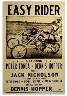 TPLLPK Easy Rider Poster, dekoratives Gemälde, Leinwand, Wandposter und Kunstdruck, modernes Familienschlafzimmer, Dekoration, Poster, 50 x 75 cm