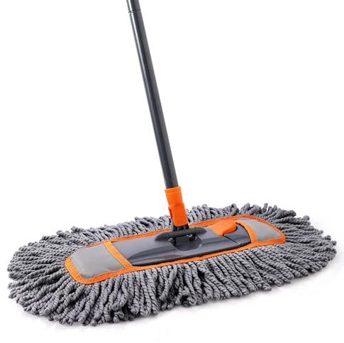 CLEANHOME Microfiber Dust Mop for Hardwood Floor Cleaning, Dry and Wet Baseboard and Floor Duster, Household Cleaning Tool for Kitchen, Bathroom