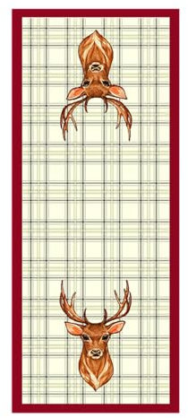 IL MAGGIOLINO | Dekorativer Weihnachten Tischläufer 100x40 cm, Hirsch-Muster in Gobelin-Stoff, Made in Italy