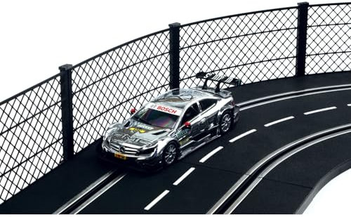 Overdrive-Racing Fangzaun System Schwarz 5m Kompatibel mit Carrera Digital 124 132 EVO Kurven Geraden Zaun Bande Slotcar