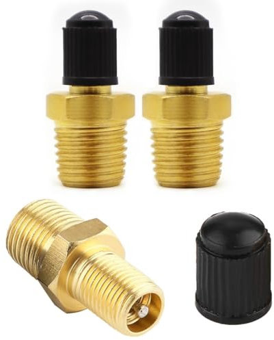 YOYEAH 2 válvulas de cobre NPT de 1/4, compresor de aire, válvula de compresor de aire, válvula de llenado de depósito, válvula de prueba, válvula de neumáticos, válvulas de llanta, 2 unidades