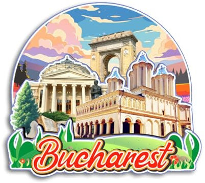 Quwsne Refrigerator Magnet Bucharest Romania Fridge Magnet City Travel Souvenirs Tourist Gifts 3D Classic Landmarks Handmade Crafts Home Decoration -3984