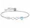 Kraven Pulsera para Mujer con Símbolo de Infinito e Inicial, Letra 26 A-Z con Piedra de Nacimiento azul Pulseras Joyas Regalos para Mujeres y Madres (M)