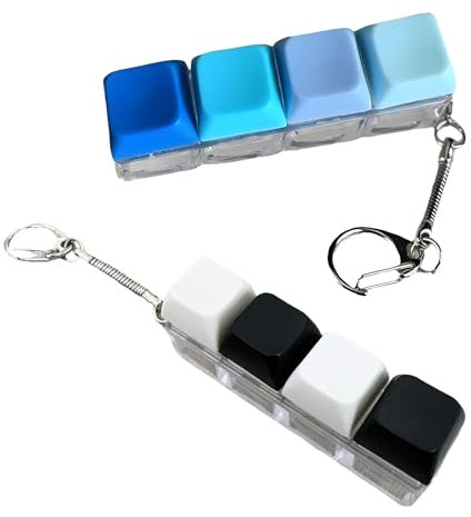 2PCS Keyboard Fidget Toy,Fidget Toys Keyboard,Fidget Keyboard,Keychain Keyboard,The Time Decompression Gift for Boys Girls, Gifts for Relief Stress Pass the Time,Funny Button Keyboard Keychain
