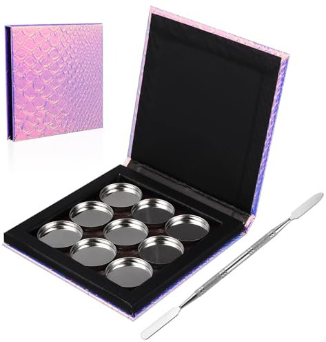 CALLARON 1set Palette Vuota Con Dischi Metallici e Spatola Per Makeup Per Ombretti Blush Sopracciglia e Portatile Per