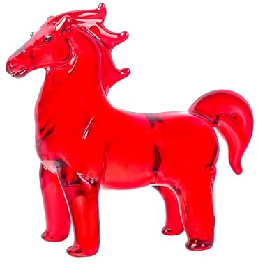 DECRZPB Kristall Ornament Rotes Pferd Künstliche Glas Figurine Handgemachte Geburtstag Hochzeit Geschenk Dekor